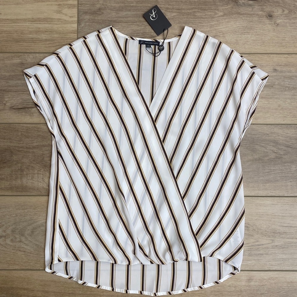 NWT Adrianna Papell | Wrap Front Blouse | Draped Surplice Top